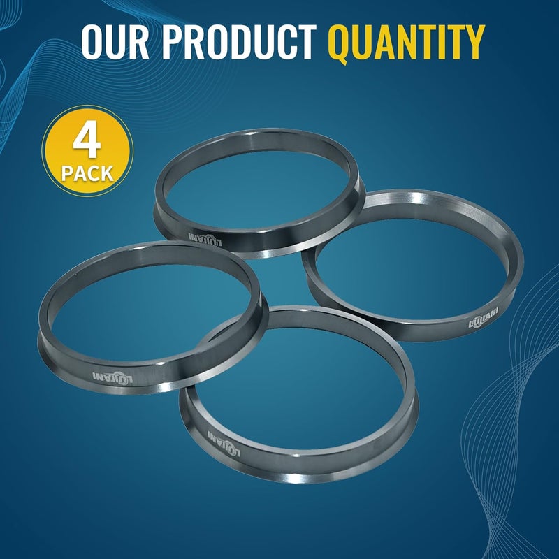 LUJIANI Store 4 Pack Universal Car Hub Centric Ring, 67.1 mm ID to 73.1 mm OD Centerbore, Aluminum Alloy Wheels Center Shaft Shock Absorbing Hubrings, Hub Adapter Rings Compatible with Most Vehicles - Image 4